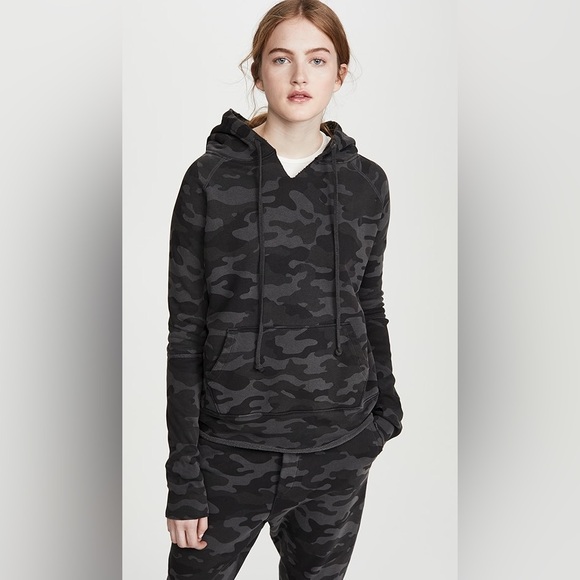 Nili Lotan Janie hoodie in dark grey camo - Picture 2 of 10